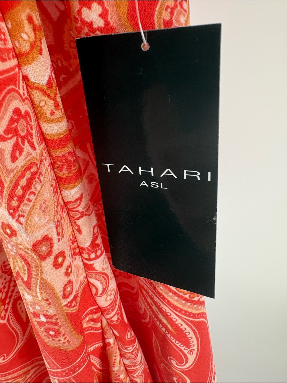 New TAHARI ASL Women’s Red Paisley Button-Front Midi Dress Retail $169 size 16 - Picture 4 of 5